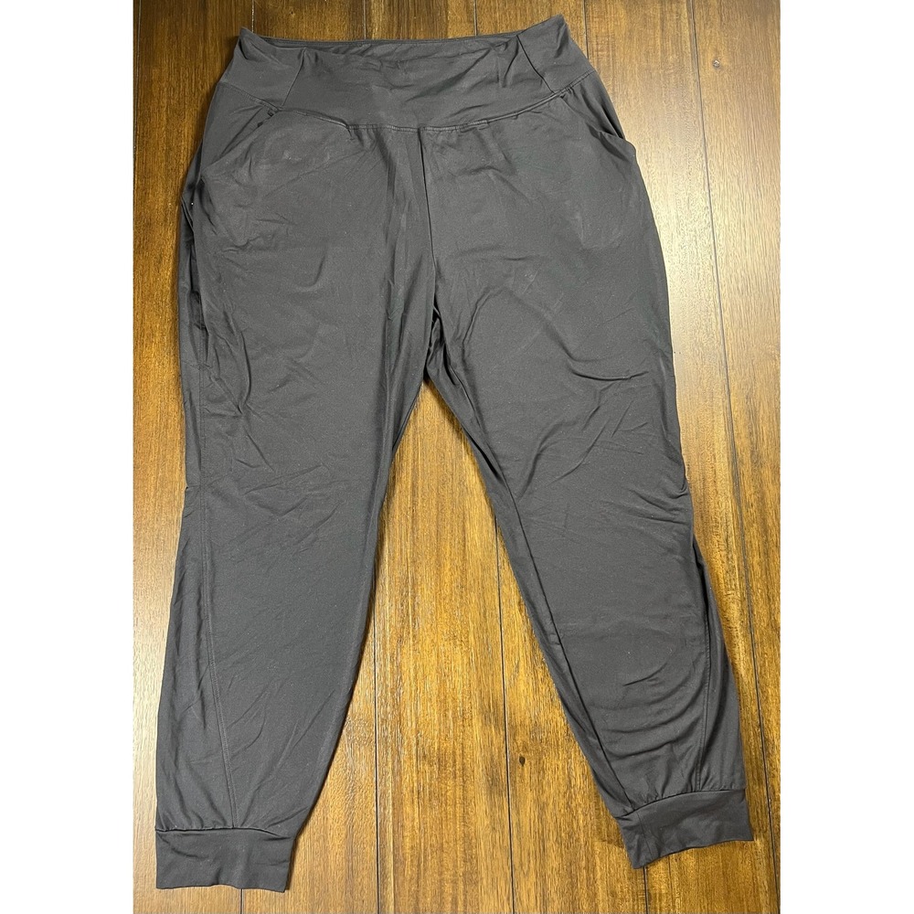 All In Motion Womens XXL Black Activewear Joggers Recycled Stretch Pants Tapered